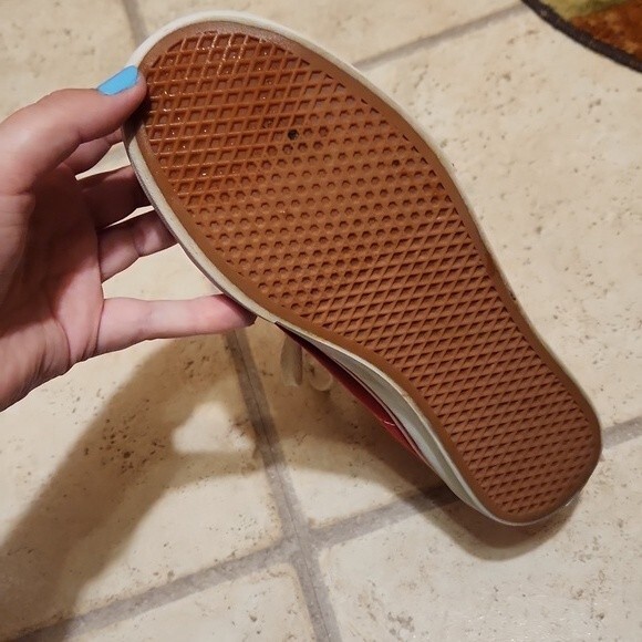 Vans Old Skool Hi Top Red Skater Shoes  Size Men's 6.5 Women's 8 - Picture 10 of 11